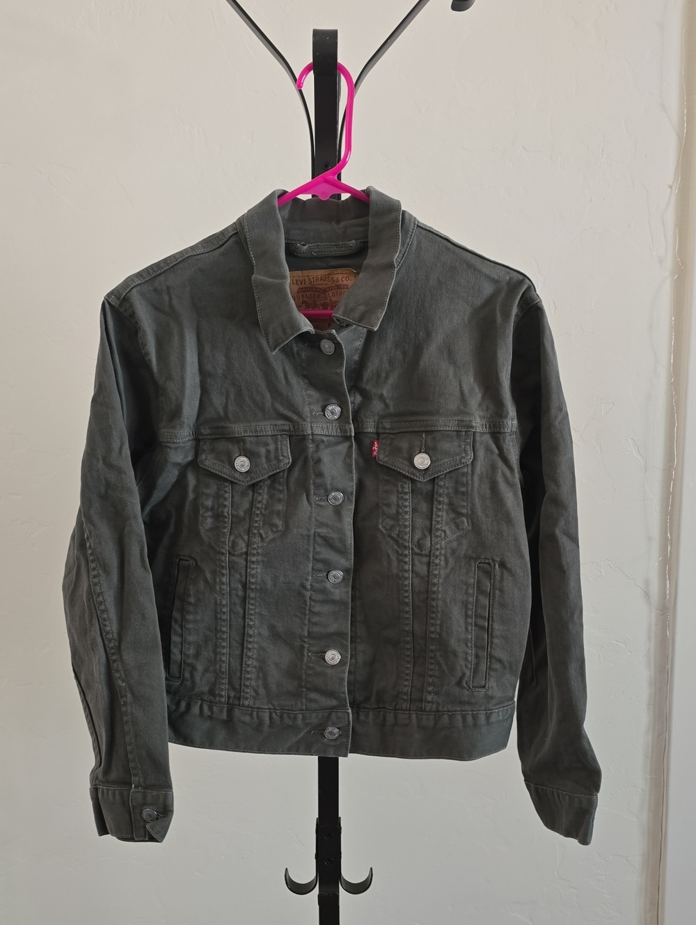 Levi's Olive Green Denim Trucker Jacket